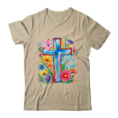 Spring Floral Cross Faith Jesus Christian Easter Faith Women Shirt & Hoodie | siriusteestore