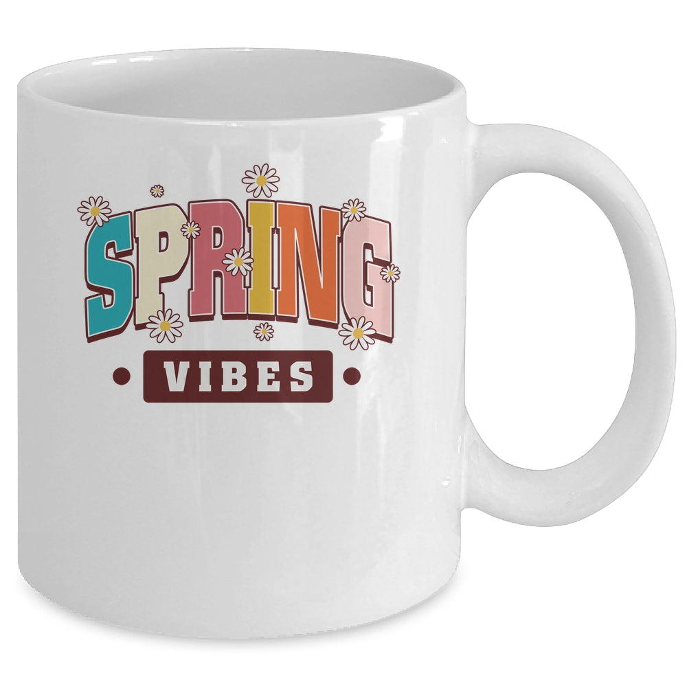 Spring Vibes Hello Spring Flowers Floral Happy Easter Mug | siriusteestore