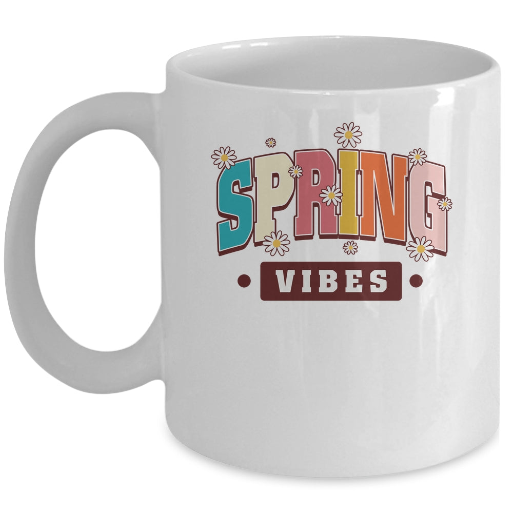 Spring Vibes Hello Spring Flowers Floral Happy Easter Mug | siriusteestore