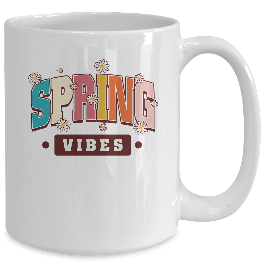 Spring Vibes Hello Spring Flowers Floral Happy Easter Mug | siriusteestore
