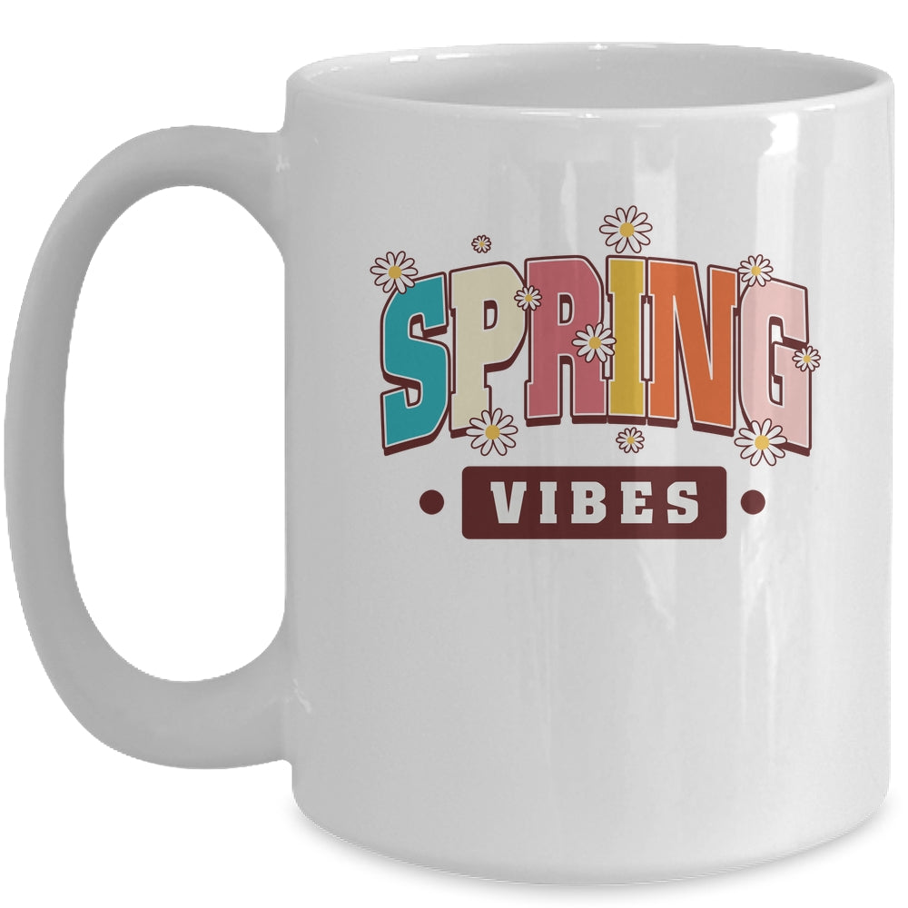 Spring Vibes Hello Spring Flowers Floral Happy Easter Mug | siriusteestore