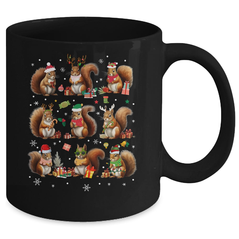 Squirrels Christmas Lights Decor Funny Squirrel Lover Xmas Mug | siriusteestore