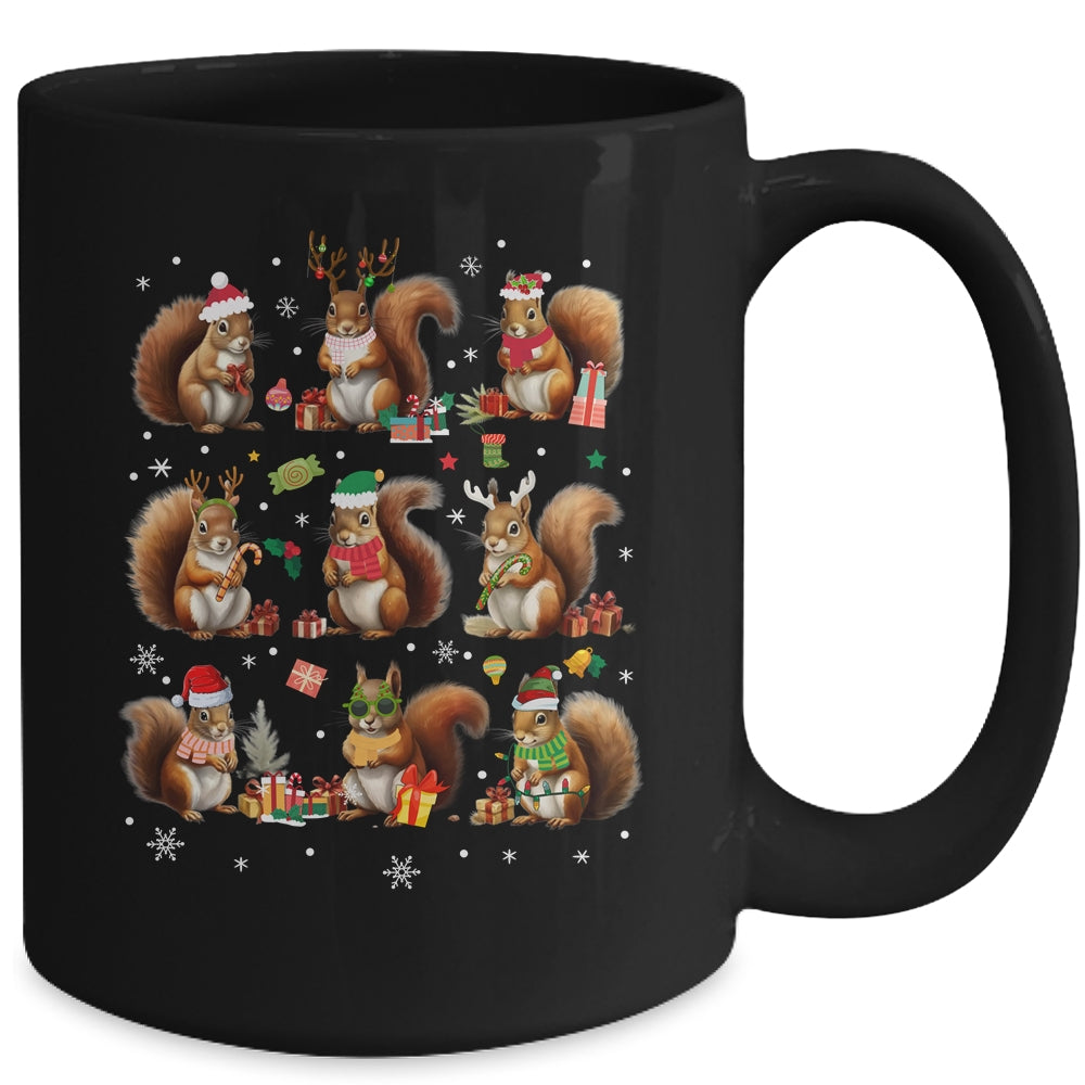 Squirrels Christmas Lights Decor Funny Squirrel Lover Xmas Mug | siriusteestore