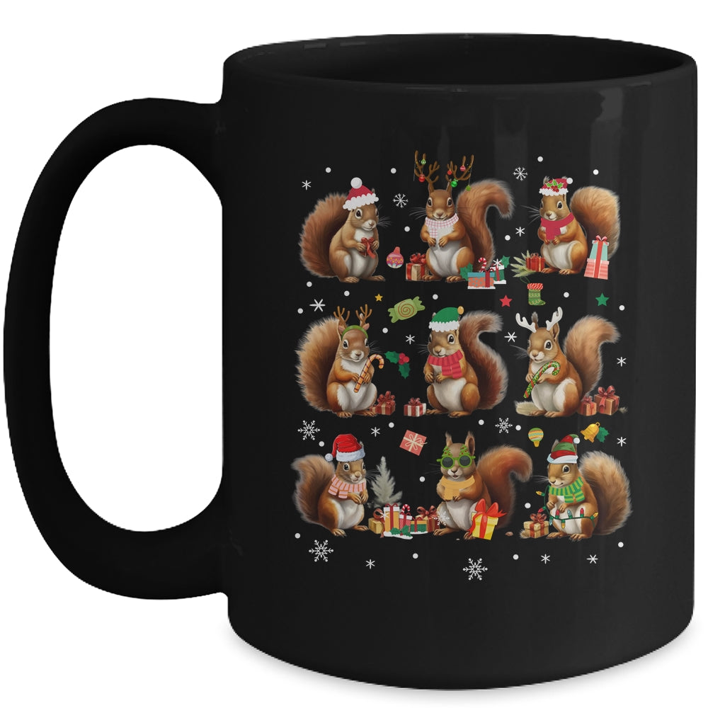 Squirrels Christmas Lights Decor Funny Squirrel Lover Xmas Mug | siriusteestore