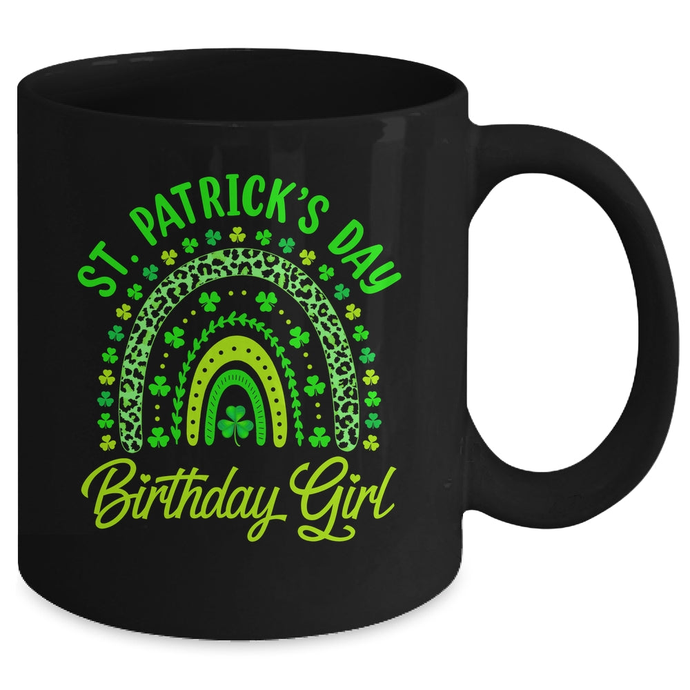 St Patrick's Day Birthday Girl Fun Green Shamrock Rainbow Mug | siriusteestore