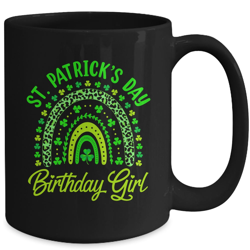 St Patrick's Day Birthday Girl Fun Green Shamrock Rainbow Mug | siriusteestore