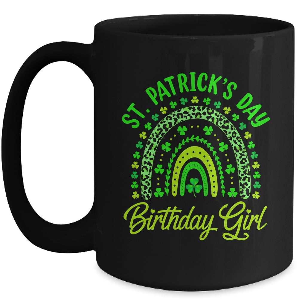 St Patrick's Day Birthday Girl Fun Green Shamrock Rainbow Mug | siriusteestore