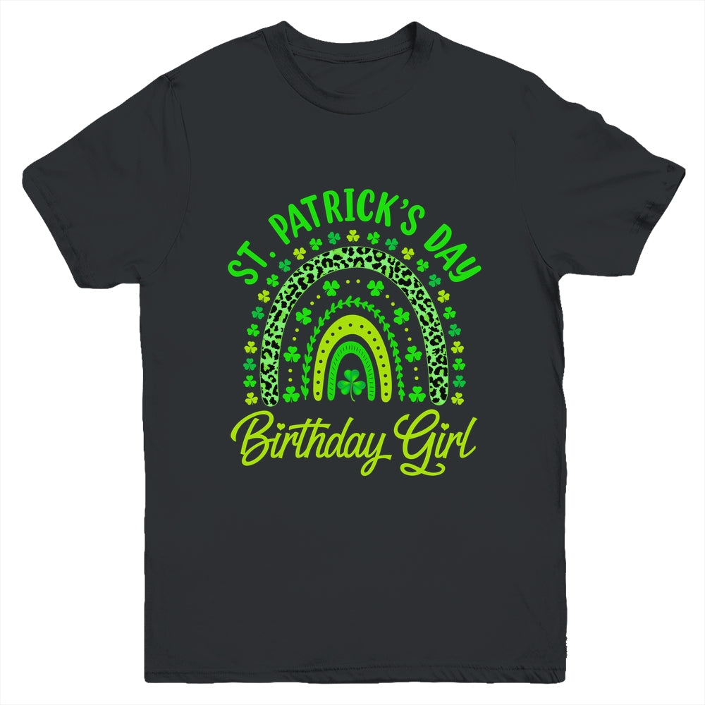 St Patrick's Day Birthday Girl Fun Green Shamrock Rainbow Youth Shirt | siriusteestore