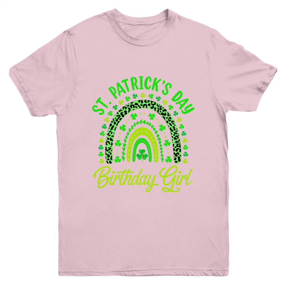 St Patrick's Day Birthday Girl Fun Green Shamrock Rainbow Youth Shirt | siriusteestore