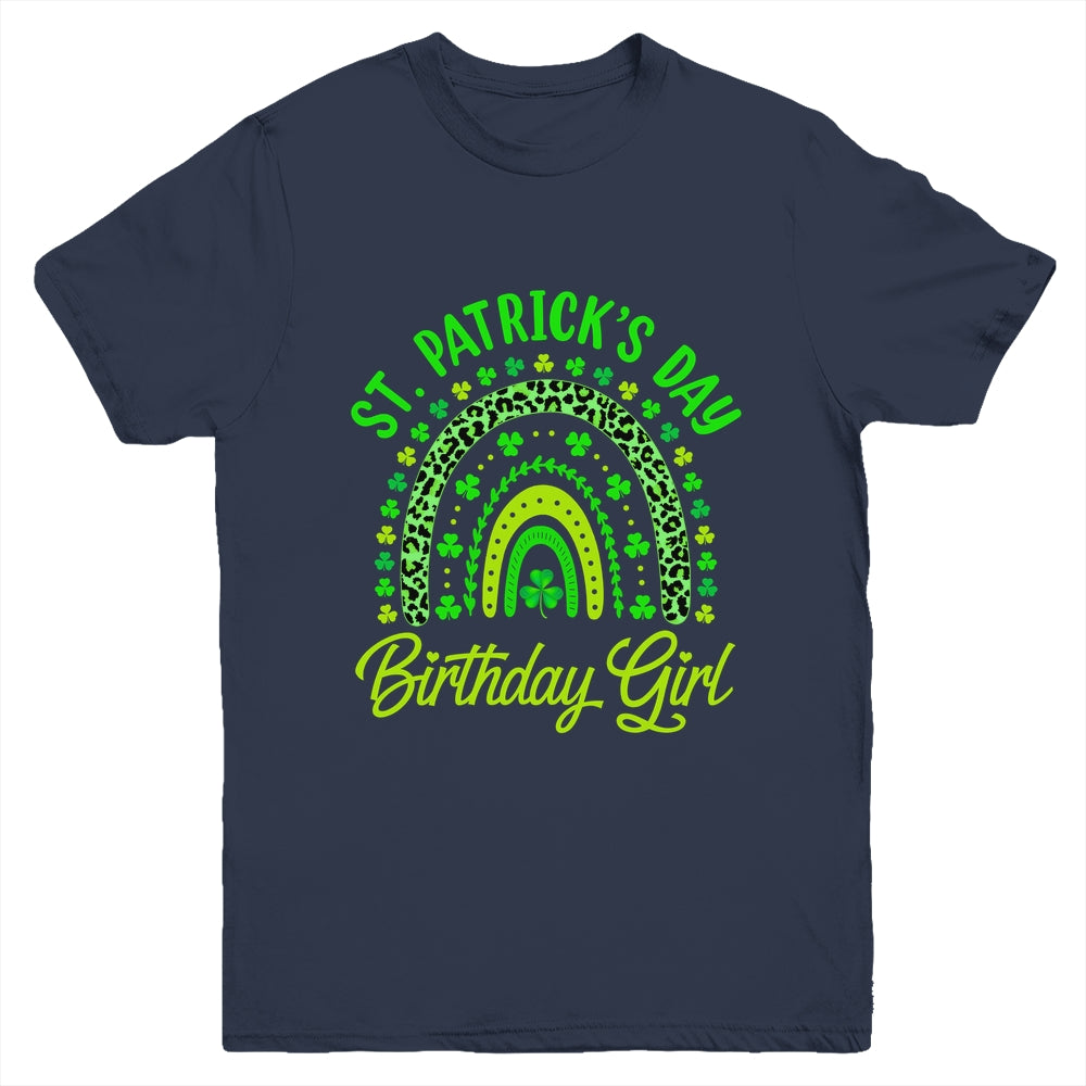 St Patrick's Day Birthday Girl Fun Green Shamrock Rainbow Youth Shirt | siriusteestore