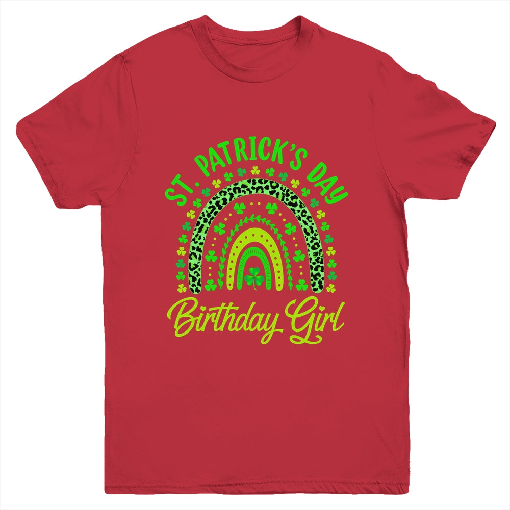 St Patrick's Day Birthday Girl Fun Green Shamrock Rainbow Youth Shirt | siriusteestore