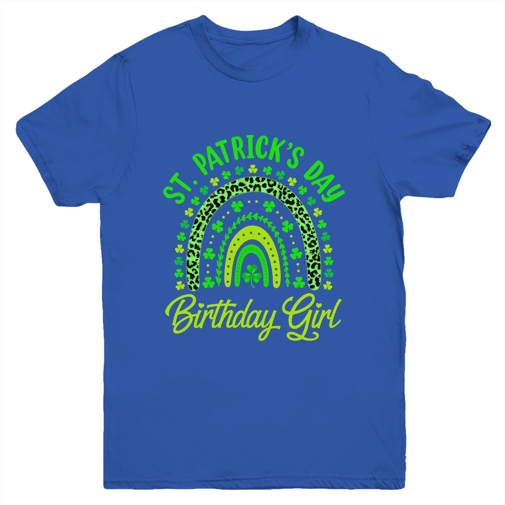 St Patrick's Day Birthday Girl Fun Green Shamrock Rainbow Youth Shirt | siriusteestore