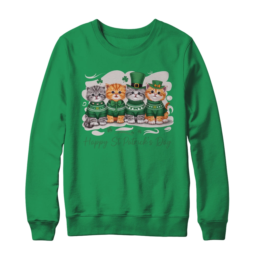 St Patrick's Day Cats Lucky Cat Festive Irish Cute Shamrocks Shirt & Sweatshirt | siriusteestore