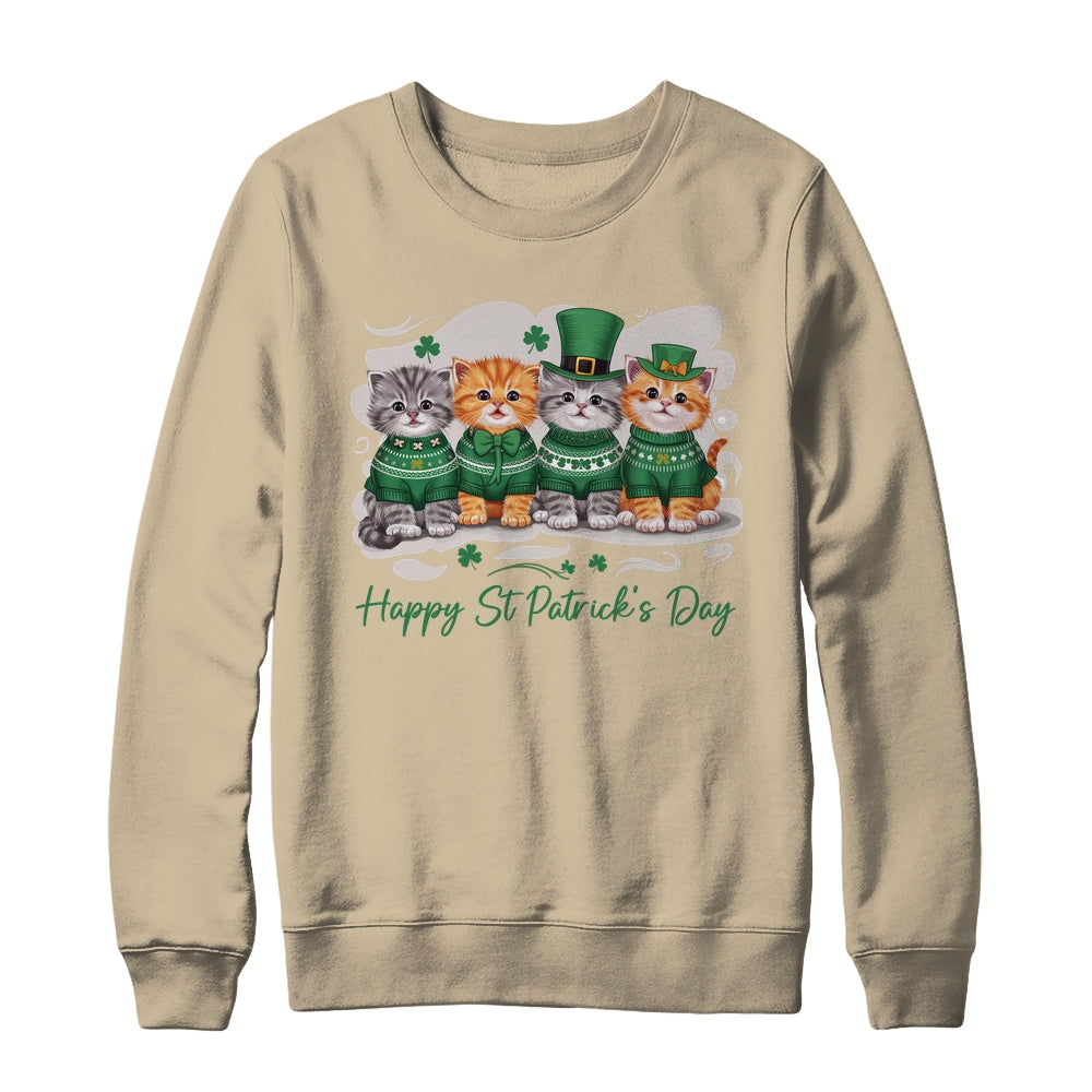 St Patrick's Day Cats Lucky Cat Festive Irish Cute Shamrocks Shirt & Sweatshirt | siriusteestore