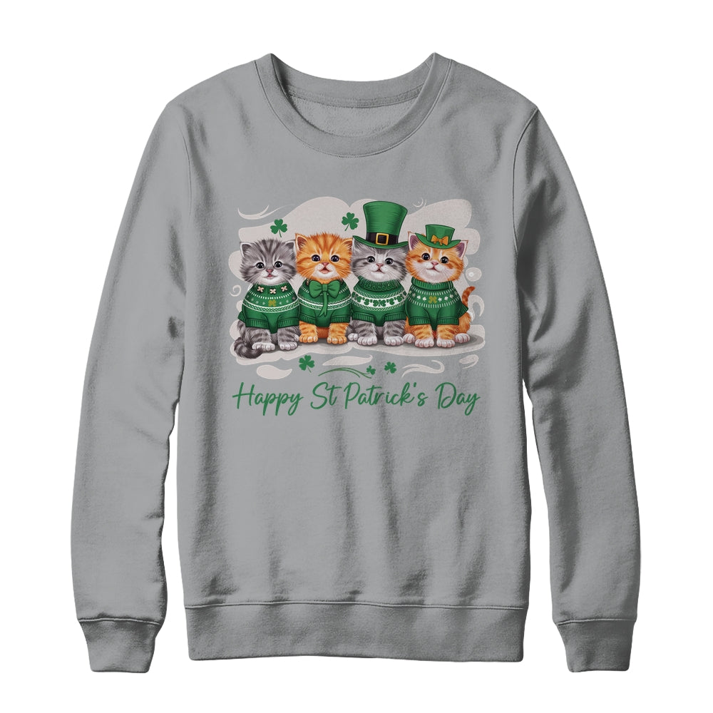 St Patrick's Day Cats Lucky Cat Festive Irish Cute Shamrocks Shirt & Sweatshirt | siriusteestore