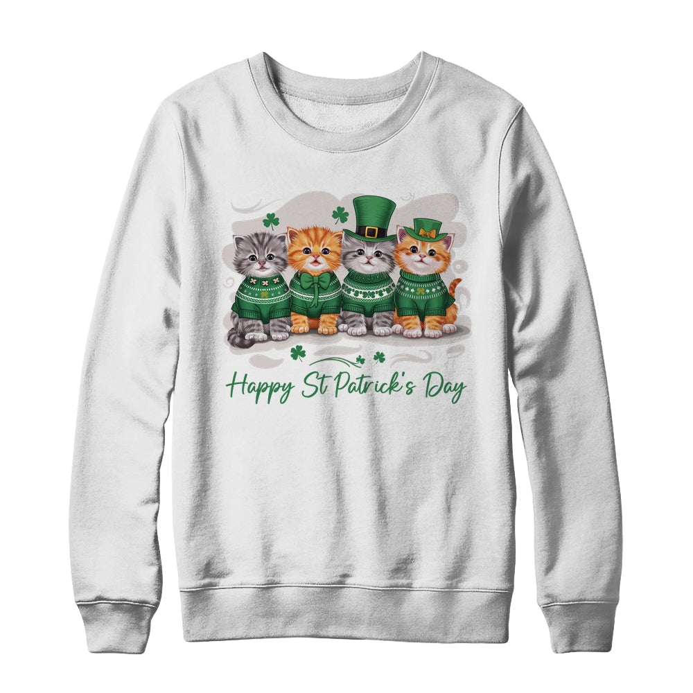 St Patrick's Day Cats Lucky Cat Festive Irish Cute Shamrocks Shirt & Sweatshirt | siriusteestore