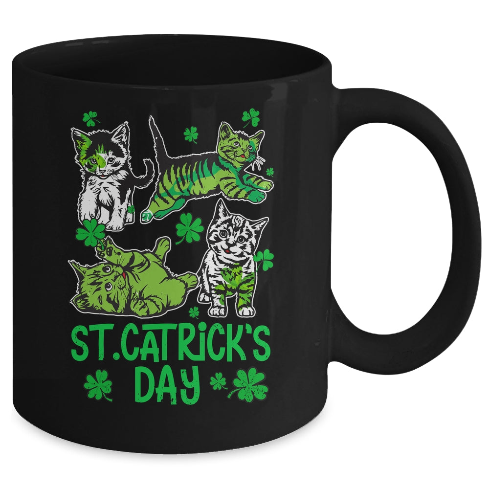 St Patricks Catricks Day Cats Saint Pattys Women Girls Mug | siriusteestore