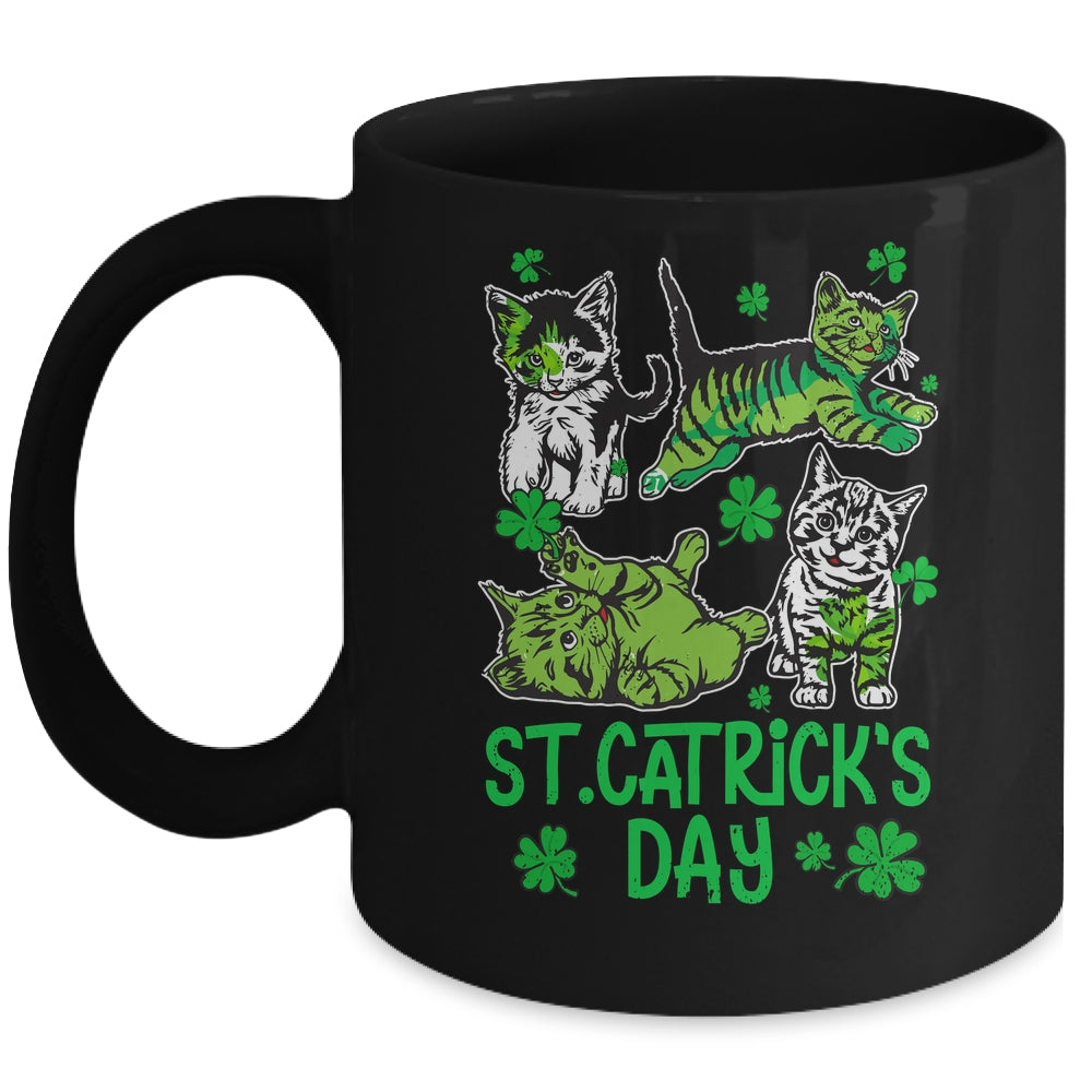 St Patricks Catricks Day Cats Saint Pattys Women Girls Mug | siriusteestore