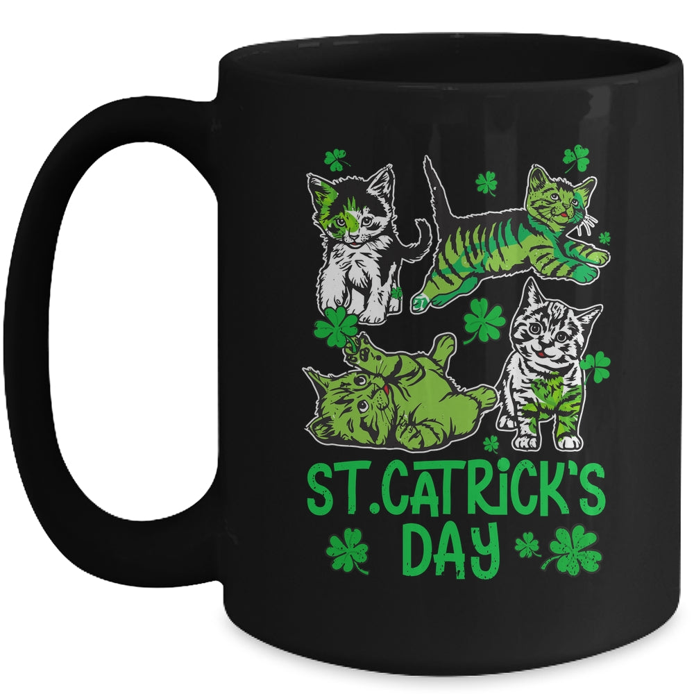 St Patricks Catricks Day Cats Saint Pattys Women Girls Mug | siriusteestore