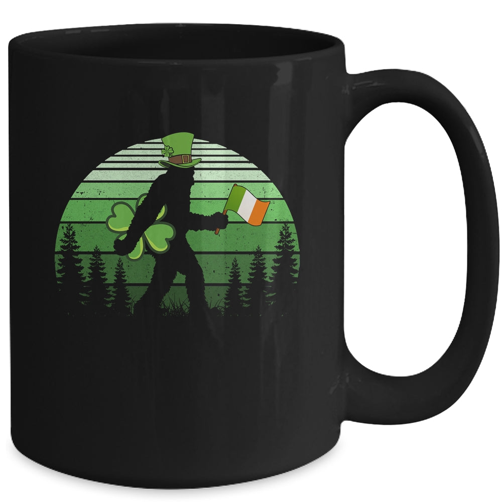 St Patricks Day Bigfoot Irish Shamrock Clover Leaf Mug | siriusteestore