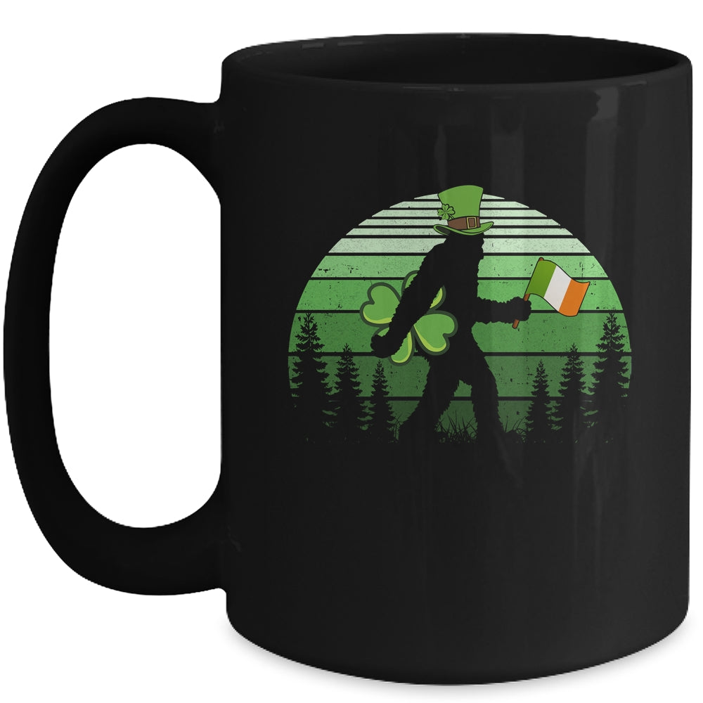 St Patricks Day Bigfoot Irish Shamrock Clover Leaf Mug | siriusteestore