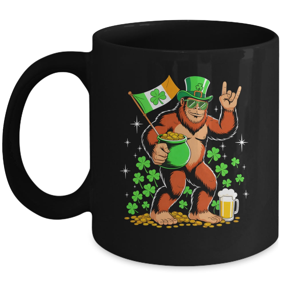 St Patricks Day Bigfoot Sasquatch Shamrock Men Women Kids Mug | siriusteestore