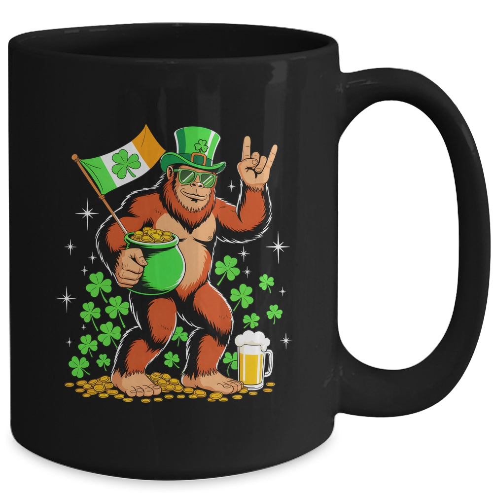 St Patricks Day Bigfoot Sasquatch Shamrock Men Women Kids Mug | siriusteestore