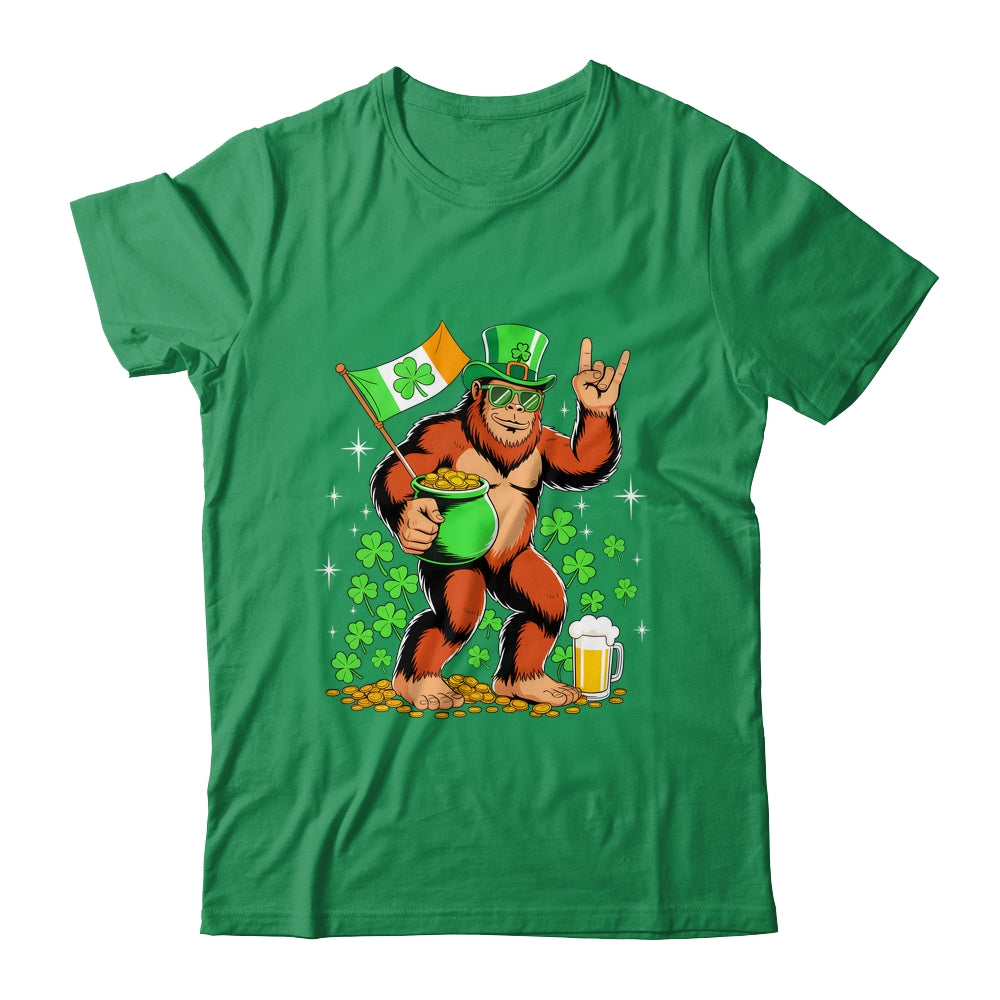 St Patricks Day Bigfoot Sasquatch Shamrock Men Women Kids Shirt & Hoodie | siriusteestore