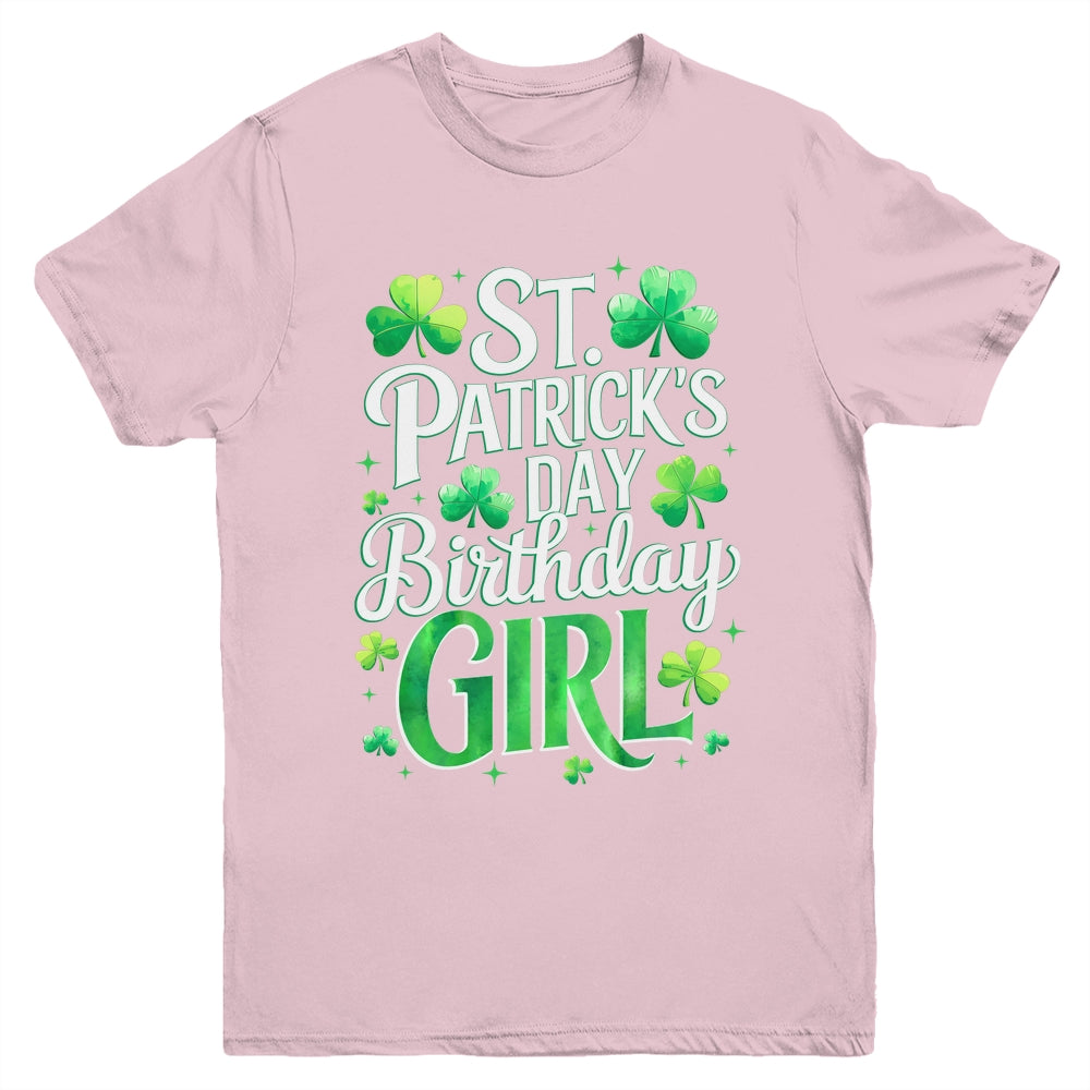 St Patricks Day Birthday Girl Born On Saint Paddys Youth Shirt | siriusteestore