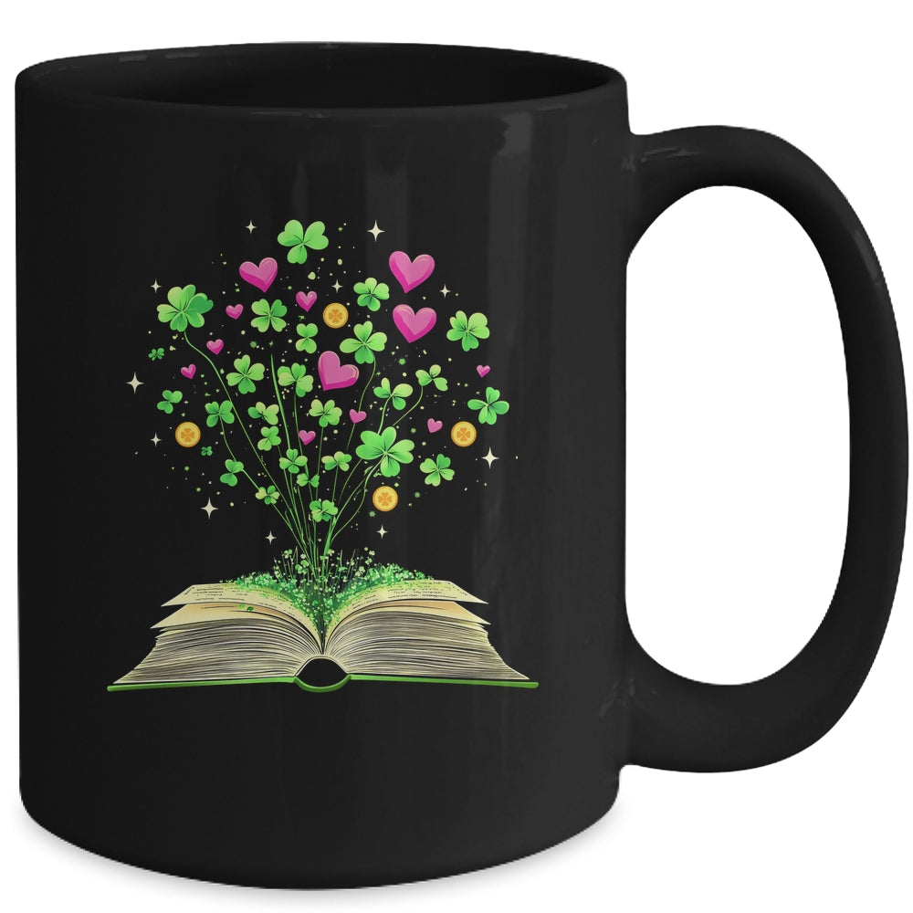 St Patricks Day Book Lover Librarian Shamrock Author Teacher Mug | siriusteestore