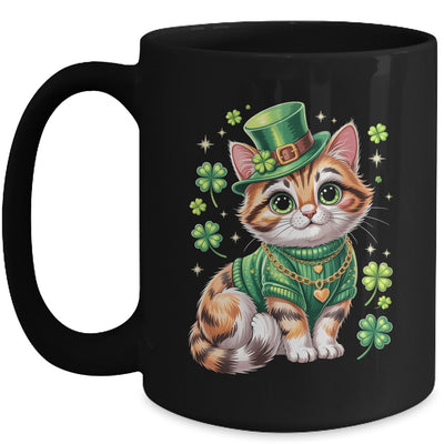 St Patricks Day Cat Leprechaun Hat Shamrock Cute Women Girls Mug | siriusteestore