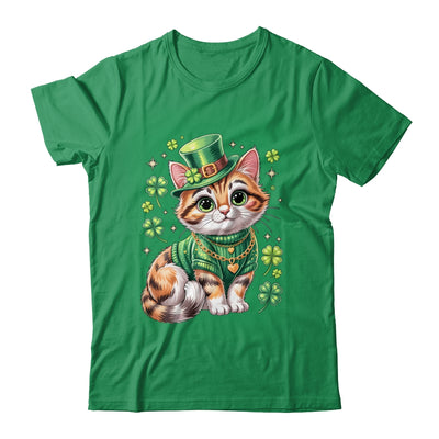 St Patricks Day Cat Leprechaun Hat Shamrock Cute Women Girls Shirt & Hoodie | siriusteestore