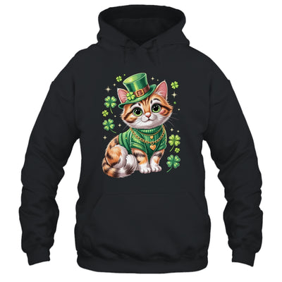 St Patricks Day Cat Leprechaun Hat Shamrock Cute Women Girls Shirt & Hoodie | siriusteestore