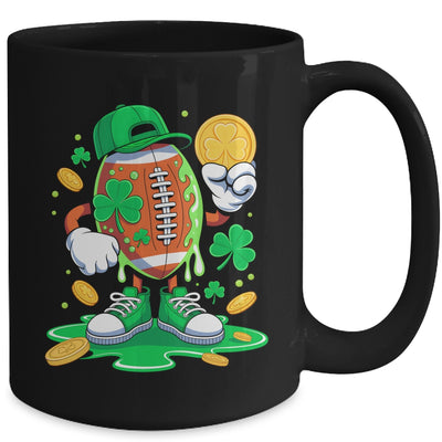 St Patricks Day Football Drip Shamrock Boys Men Sports Mug | siriusteestore