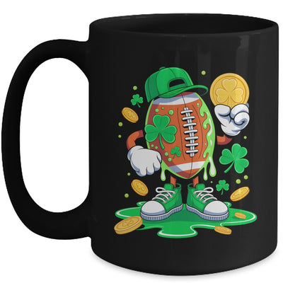 St Patricks Day Football Drip Shamrock Boys Men Sports Mug | siriusteestore