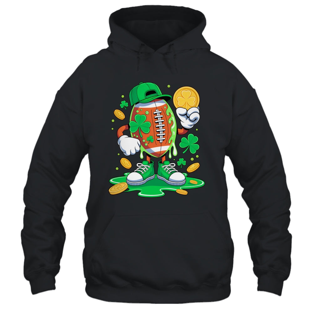 St Patricks Day Football Drip Shamrock Boys Men Sports Shirt & Hoodie | siriusteestore