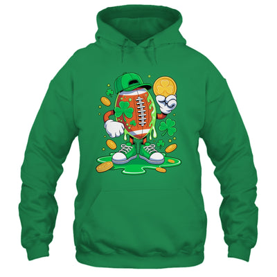 St Patricks Day Football Drip Shamrock Boys Men Sports Shirt & Hoodie | siriusteestore