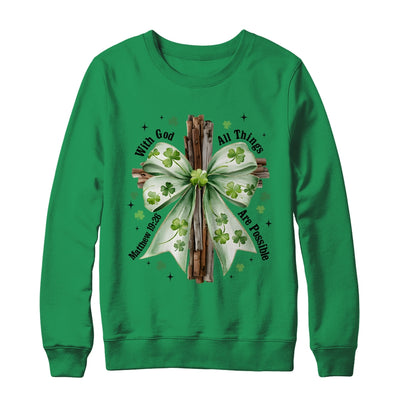 St Patricks Day God Christian Cross Coquette Bow Lucky Happy Shirt & Sweatshirt | siriusteestore