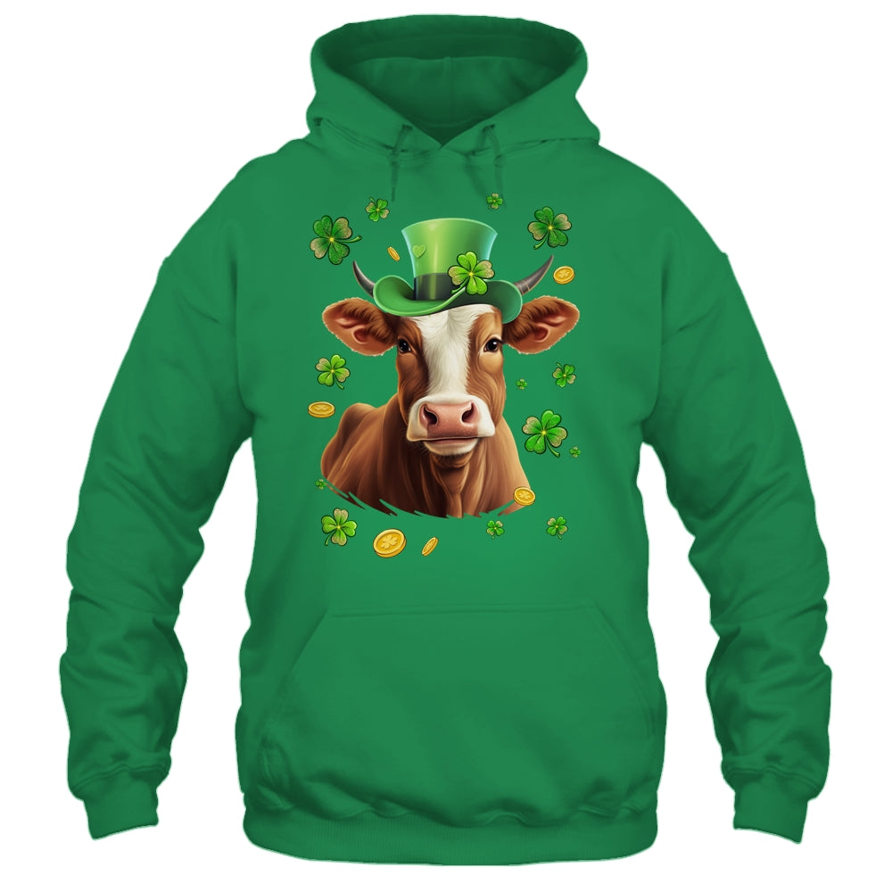 St Patricks Day Leprechaun Cow Shamrock Cow Lover Irish Shirt & Hoodie | siriusteestore