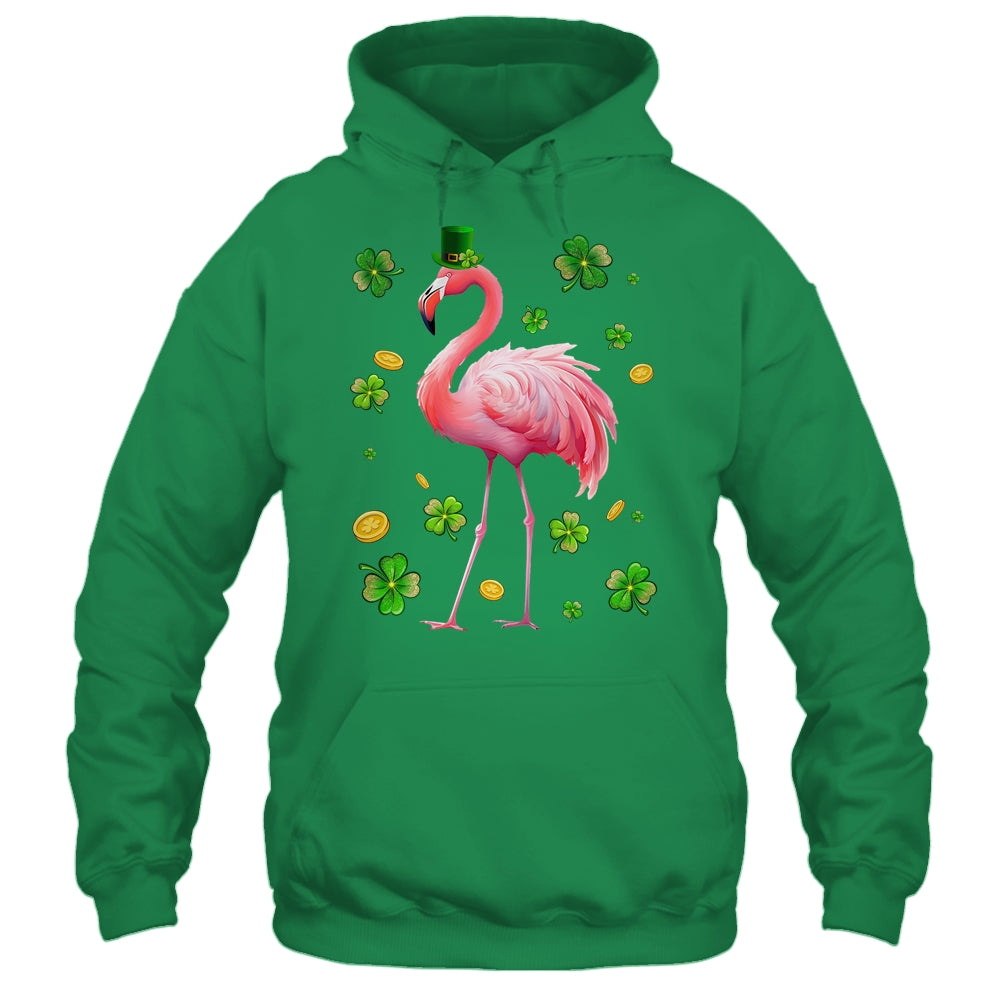 St Patricks Day Leprechaun Flamingo Shamrock Lover Irish Shirt & Hoodie | siriusteestore