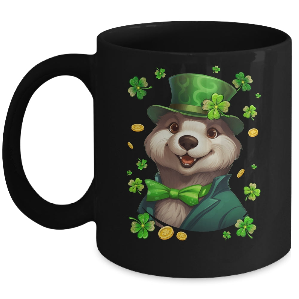 St Patricks Day Leprechaun Otter Shamrock Otter Lover Irish Mug | siriusteestore