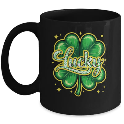 St Patricks Day Lucky Leopard Shamrock Blessed Vibes Mug | siriusteestore