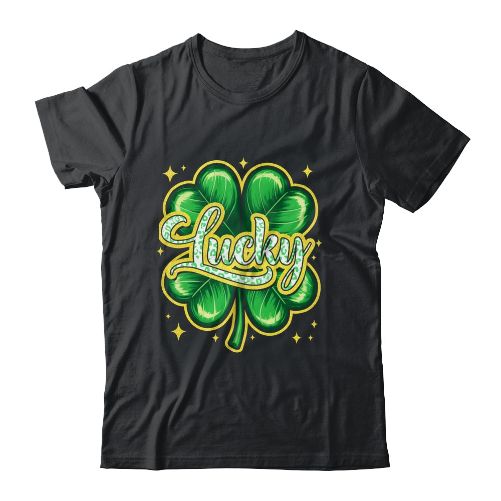 St Patricks Day Lucky Leopard Shamrock Blessed Vibes Shirt & Hoodie | siriusteestore