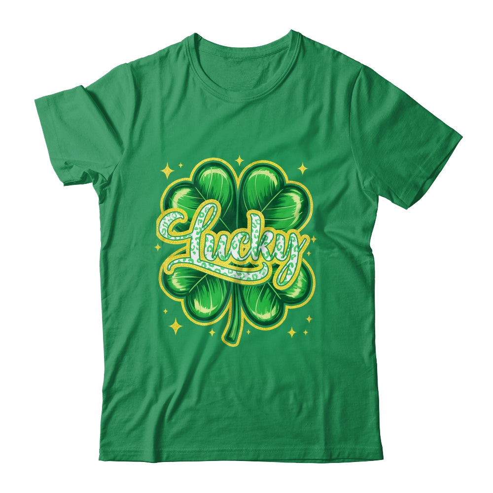 St Patricks Day Lucky Leopard Shamrock Blessed Vibes Shirt & Hoodie | siriusteestore