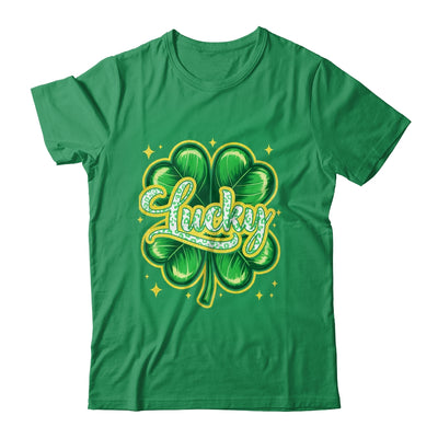 St Patricks Day Lucky Leopard Shamrock Blessed Vibes Shirt & Hoodie | siriusteestore