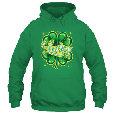 St Patricks Day Lucky Leopard Shamrock Blessed Vibes Shirt & Hoodie | siriusteestore