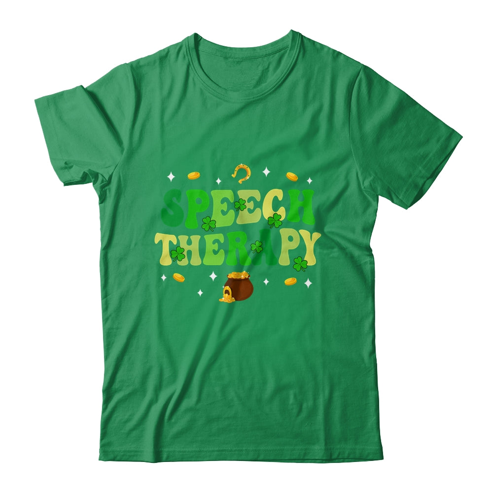 St Patricks Day Retro Speech Therapy SLP Therapist Groovy Shirt & Hoodie | siriusteestore