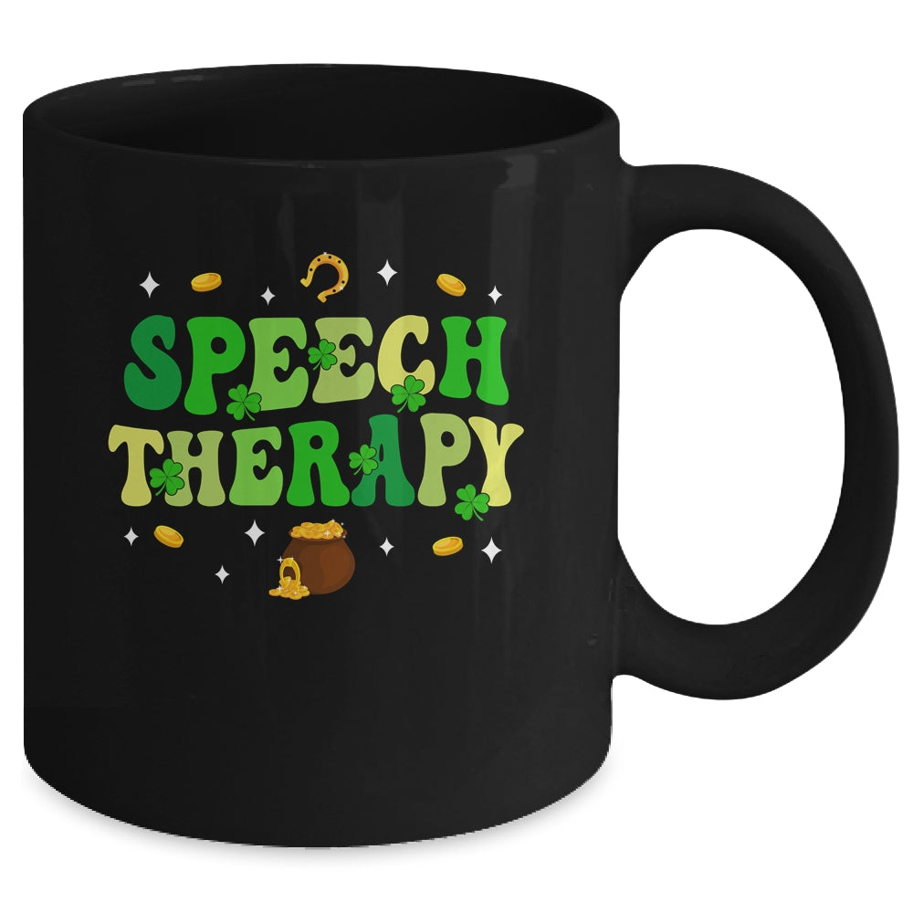 St Patricks Day Retro Speech Therapy SLP Therapist Groovy Mug | siriusteestore