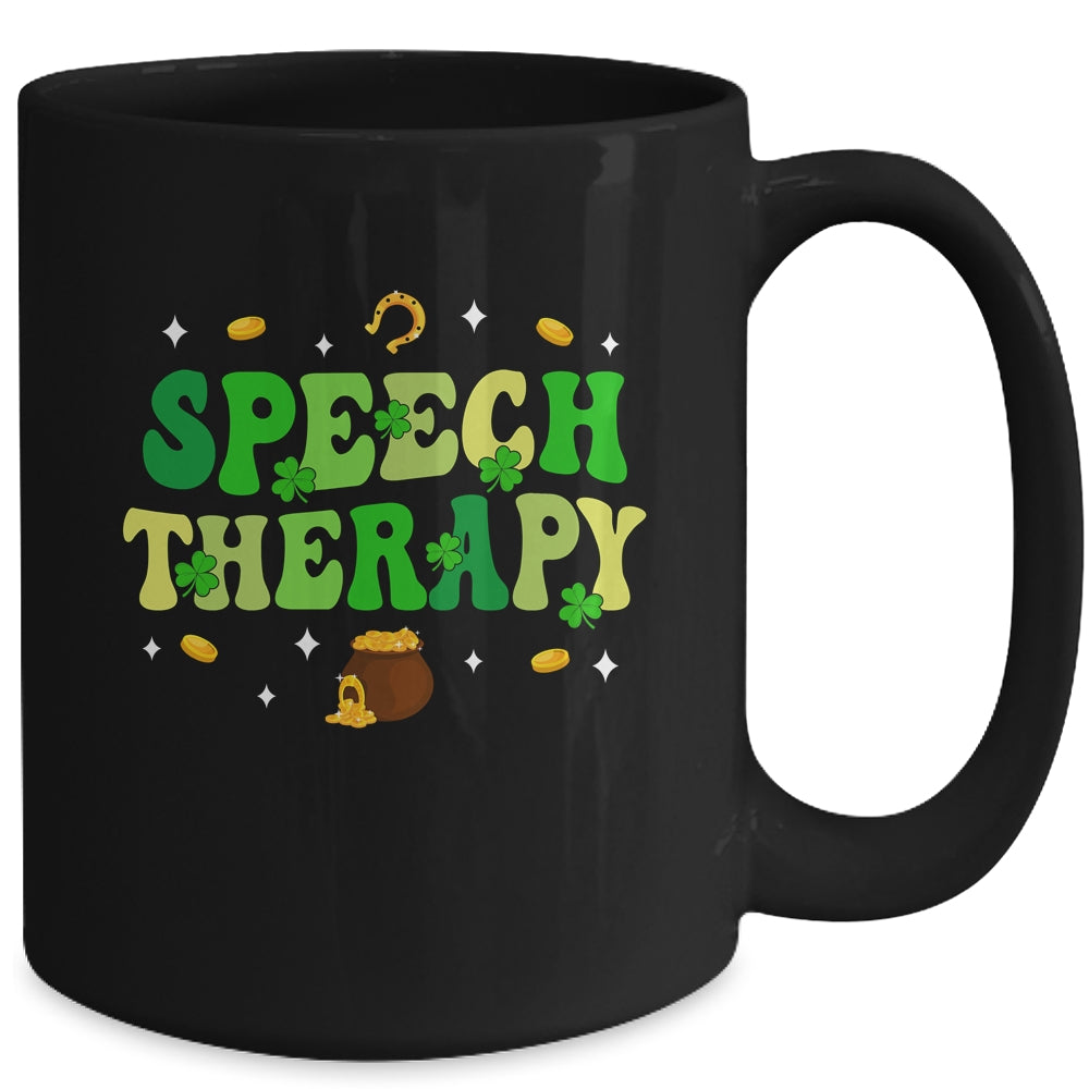 St Patricks Day Retro Speech Therapy SLP Therapist Groovy Mug | siriusteestore