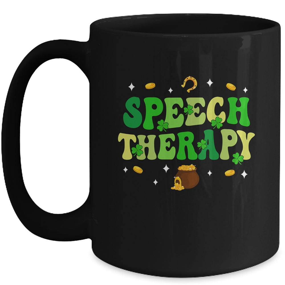 St Patricks Day Retro Speech Therapy SLP Therapist Groovy Mug | siriusteestore